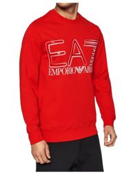 EA7 - Round-Necked Logo Sweater - Lyst