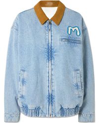 Mother - Corduroy-Trimmed Appliquéd Denim Jacket - Lyst