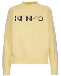 KENZO - Logo-Print Crew Neck Sweatshirt - Lyst