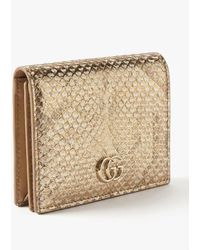 Gucci - Gg Marmont Python Small Wallet - Lyst