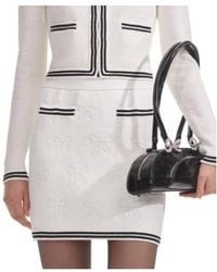 Self-Portrait - Bow Jacquard Mini Skirt - Lyst