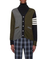 Thom Browne - Colour-Block Knitted Cardigan - Lyst