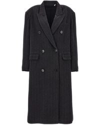 Isabel Marant - Isabel Marant Étoile Lexana Double-Breasted Pinstripe Coat - Lyst