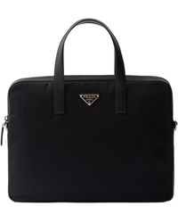 Prada - Re-Nylon Logo-Triangle Zip-Up Briefcase - Lyst