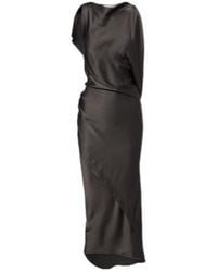 Victoria Beckham - Kyra Draped Crepe Satin Midi Dress - Lyst