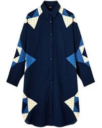 A.P.C. - Patchwork Belted Shirt Dress - Lyst