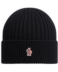 Moncler - Grenoble Logo Embroidered Knit Beanie - Lyst