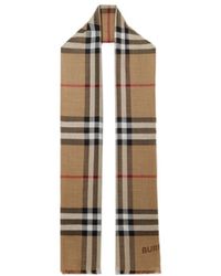 Burberry - Frayed Edge Checked Scarf - Lyst