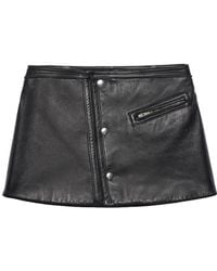 Prada - Leather Mini Skirt - Lyst