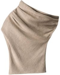 STAUD - Asymmetric Draped Knit Top - Lyst