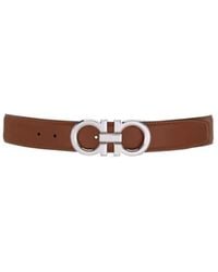 Ferragamo - Ferragamo Reversible Gancini Buckle Belt - Lyst