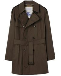 Burberry - Mid-Length Gabardine Leadenham Trench Coat - Lyst