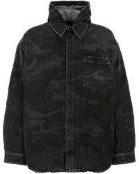 Balenciaga - Distressed Hooded Denim Parka - Lyst
