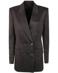 Tom Ford - Double Breasted Satin Blazer - Lyst