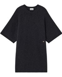 Ganni - Dark Wool Mix Dress - Lyst