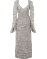 Sandra Mansour - Ruffled Glittered Tulle Gown - Lyst
