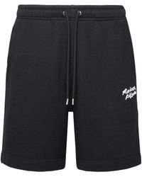Maison Kitsuné - Maison Kitsuné Logo Embroidered Drawstring Bermuda Shorts - Lyst
