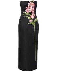 Leo - Floral-Applique Bustier Dress - Lyst