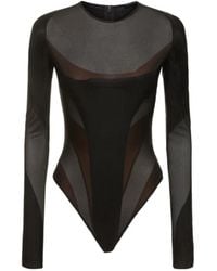 Mugler - Plain Knit Long Sleeve Jumpsuit - Lyst