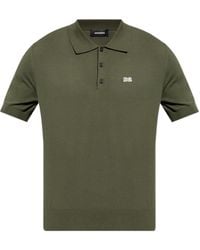 DSquared² - D2 Logo Embroidered Knitted Polo Shirt - Lyst