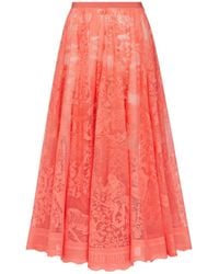 Dior - Christian Iviera Flared Midi Skirt - Lyst