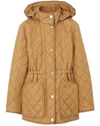 Burberry - Diamond-Quilted Drawstring Waist Hooded Jacket - Lyst