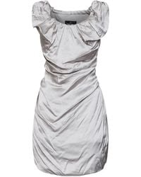 Vivienne Westwood - Mother-Of-Pearl Viscose Satin Twisted Ginnie Mini Dress - Lyst