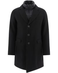 Herno - Buttoned High Neck Long-Sleeved Coat - Lyst