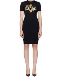 Versace Jeans Couture - Couture Logo-Printed Crewneck Midi Dress - Lyst