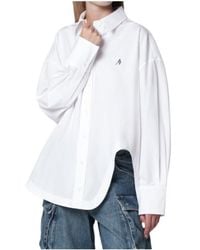 The Attico - The Logo Detail Button-Up Shirt - Lyst
