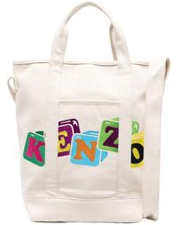 KENZO - Logo-Patch Top Handle Bag - Lyst