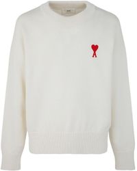 Ami Paris - Ami De Coeur Intarsia-Logo Jumper - Lyst