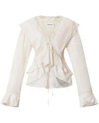 Isabel Marant - Isabel Marant Étoile Ruffled Lace Trim Top - Lyst