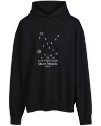 MM6 by Maison Margiela - Maison Margiela Logo-Printed Long-Sleeved Hoodie - Lyst