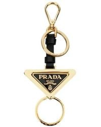 Prada - Logo Engraved Keyring - Lyst