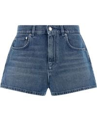 Moschino - Heart Distressed Denim Shorts - Lyst
