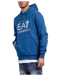 EA7 - Logo Hooded Sweater - Lyst