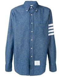 Thom Browne - Bar Long Sleeved Shirt - Lyst