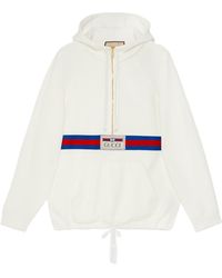 Gucci - Cotton Jersey Sweatshirt With Web - Lyst