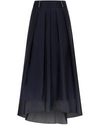 Peserico - Pleated Layered Maxi Skirt - Lyst