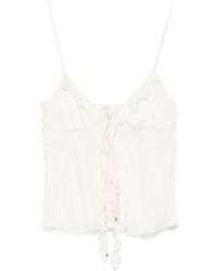 Chloé - Chloé Ruffled Spaghetti Strap Top - Lyst