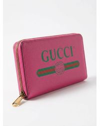 Gucci - Logo Printed Zipper Wallet - Lyst