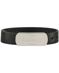 Ferragamo - Engraved-Logo Leather Bracelet - Lyst