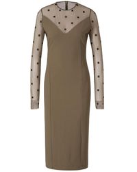 Givenchy - V-Neck Sheer Monogrammed Midi Dress - Lyst