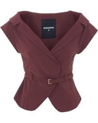 Patrizia Pepe - Belted Sleeveless Blazer - Lyst