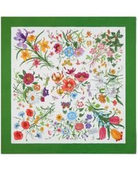 Gucci - Floral Printed Twill Scarf - Lyst