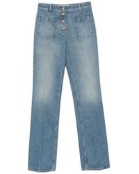Valentino - Button Detailed Straight Leg Jeans - Lyst