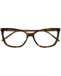 Saint Laurent - Rectangle-Frame Glasses - Lyst