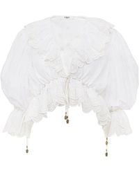 Chloé - Chloé Ruffled Lace Top - Lyst