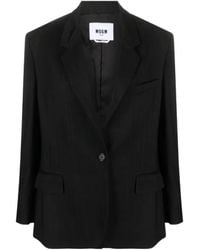 MSGM - Notched-Lapels Single-Breasted Blazer - Lyst